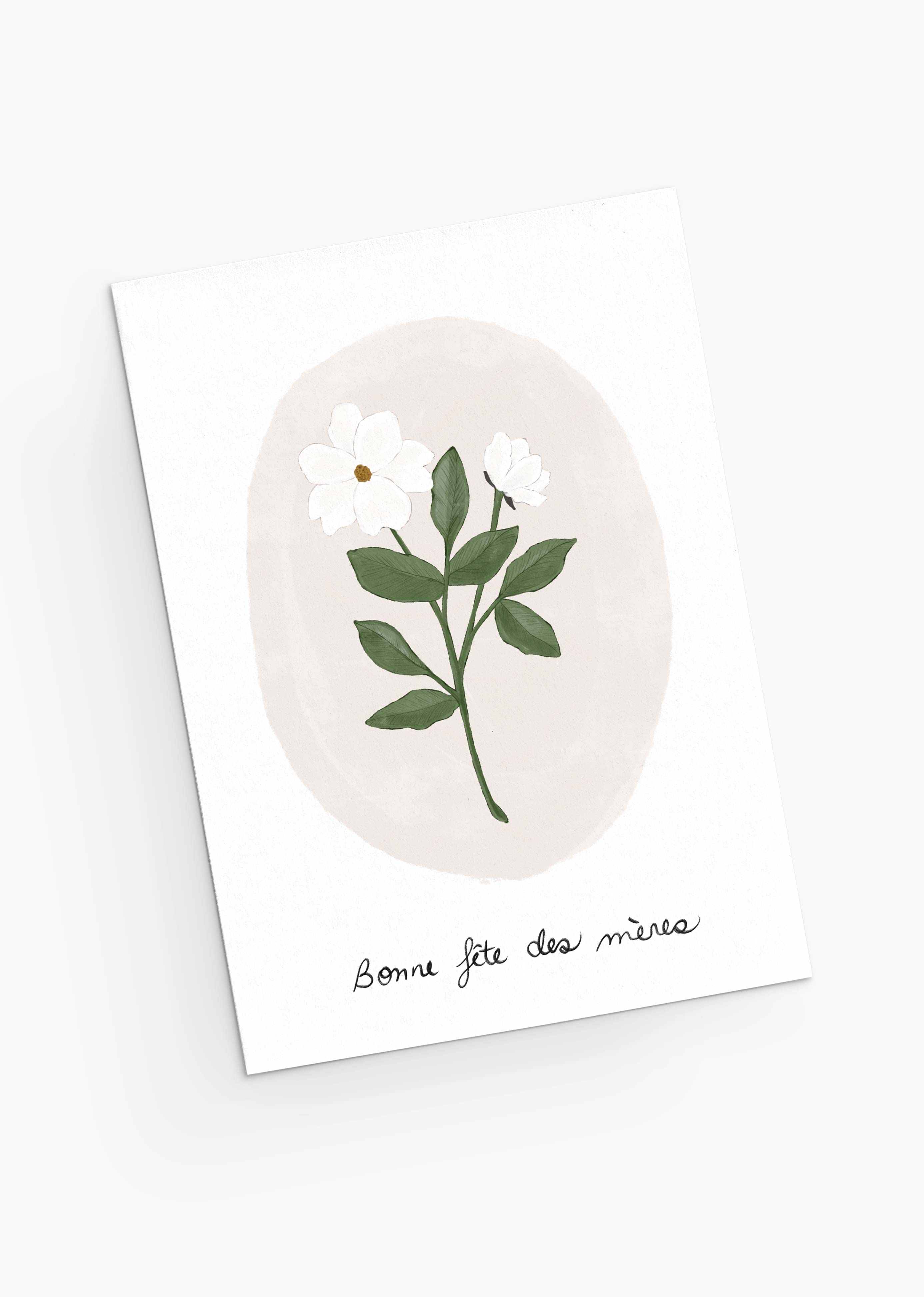 Mother's Day greeting card - white flowers