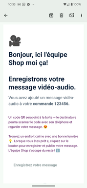 Send a gift message with your order (You'll record after checkout)