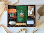 Boîte Rituel spa avec savon détox, tisane, chandelle lavande sauge et accessoires bien-être québécois