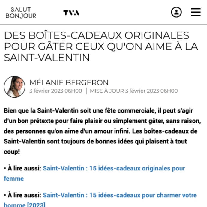 Salut Bonjour | Des boîtes-cadeaux originales pour gâter ceux qu'on aime à la Saint-Valentin