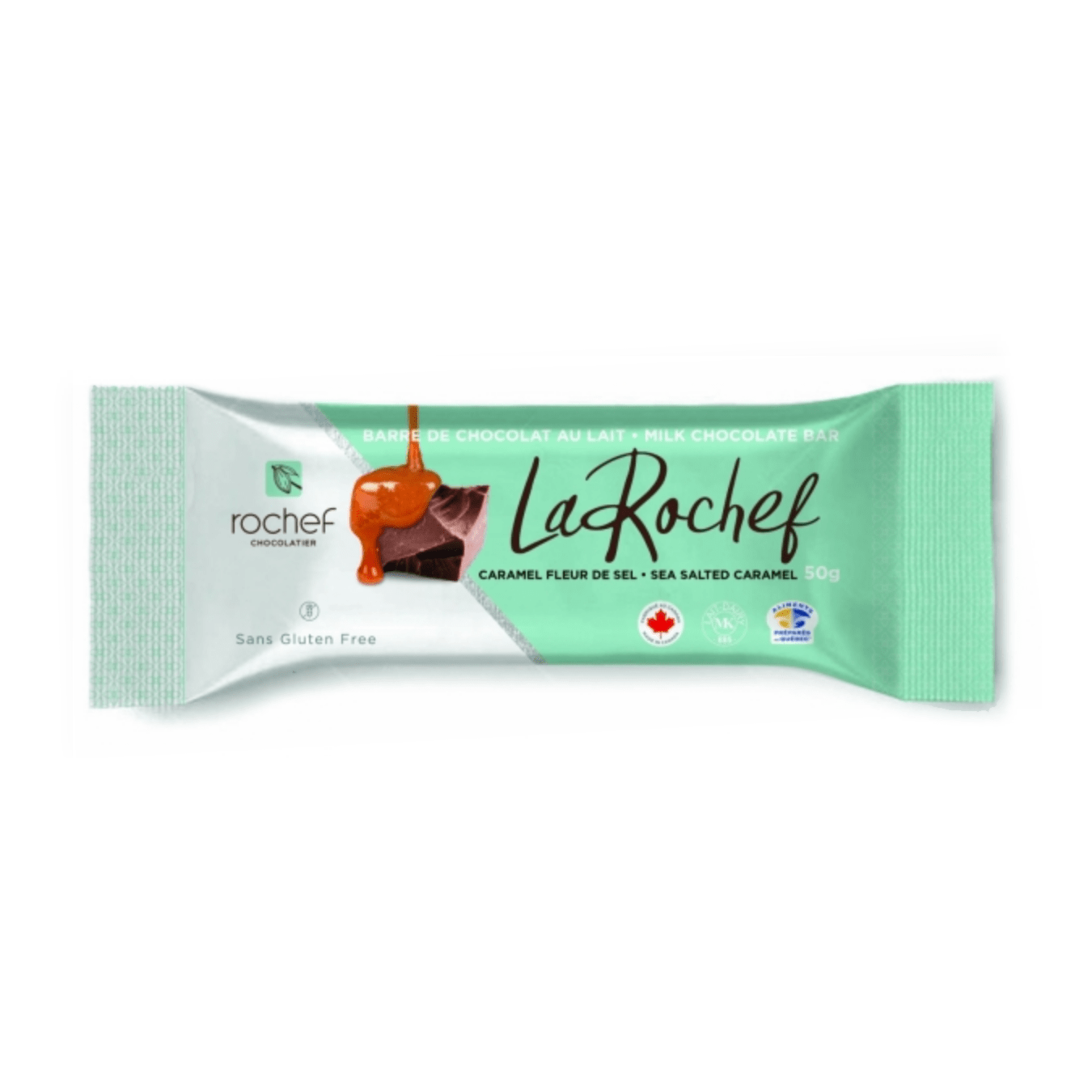 Barre de chocolat La Rochef, caramel doux salé 50g